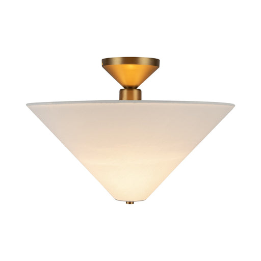 Alora - SF497016BGWL - One Light Semi-Flush Mount - Bridgette - Brushed Gold/White Linen