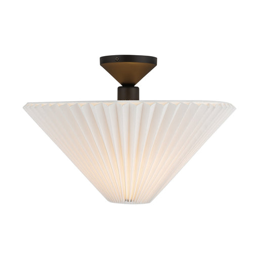 Alora - SF497016MBFW - One Light Semi-Flush Mount - Bridgette - Matte Black/Folded White