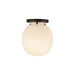 Alora - SF579107MBGR - One Light Semi-Flush Mount - Cherise - Matte Black/Glossy Ribbed Opal Glass