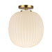 Alora - SF579112BGGR - One Light Semi-Flush Mount - Cherise - Brushed Gold/Glossy Ribbed Opal Glass