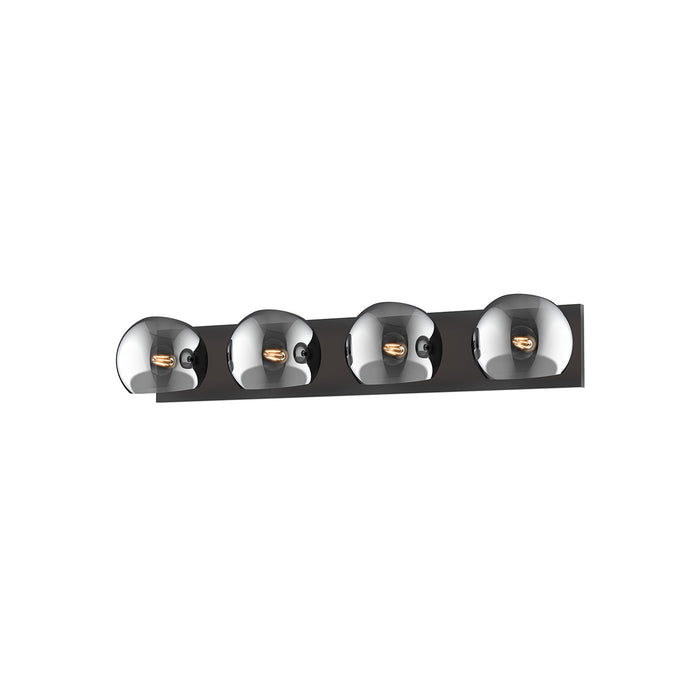 Alora - VL548431MBSM - Four Light Bathroom Fixtures - Willow - Matte Black/Smoked Solid Glass