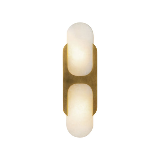 Odin Two Light Wall Vanity Vintage Brass/Alabaster