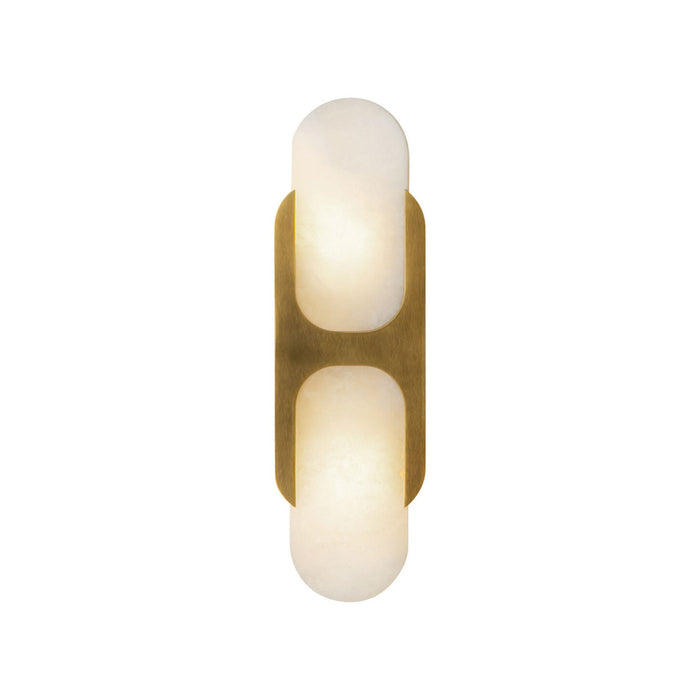 Alora - WV357214VBAR - Two Light Wall Vanity - Odin - Vintage Brass/Alabaster