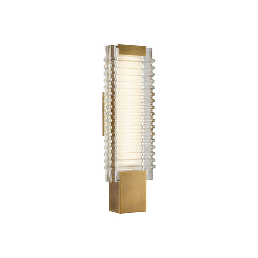 Alai LED Wall Vanity Vintage Brass/Ribbed Glass