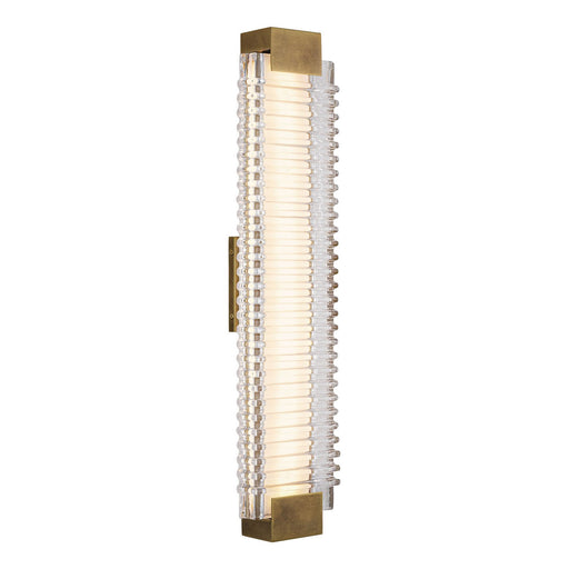 Alai LED Wall Vanity Vintage Brass/Ribbed Glass