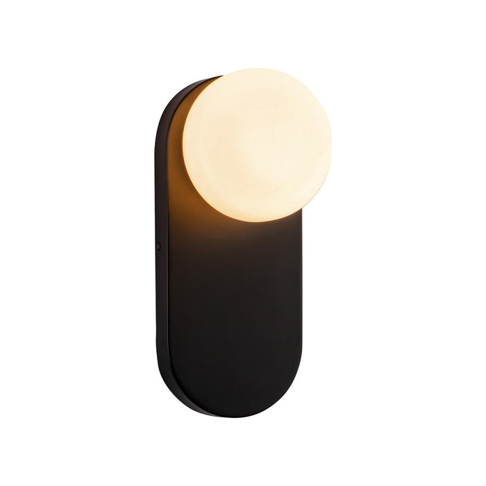 Alora - WV425112MBOP - One Light Vanity - Ariel - Matte Black/Opal Glass