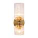 Alora - WV442612BGCR - Two Light Vanity - Nelly - Brushed Gold/Clear Ribbed Glass