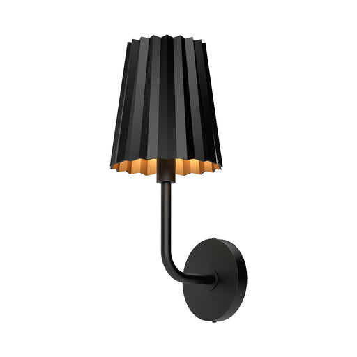 Plisse One Light Vanity Matte Black
