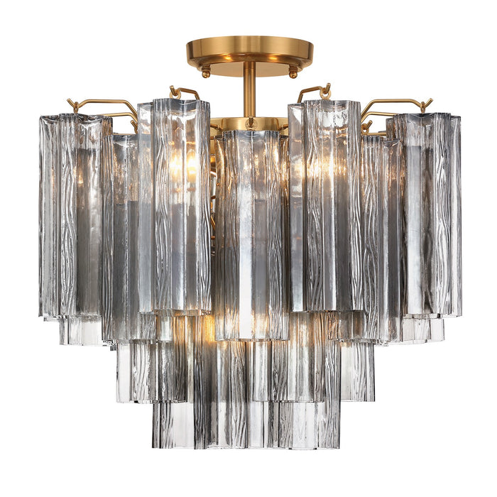 Crystorama - ADD-300-AG-SM_CEILING - Four Light Semi Flush Mount - Addis - Aged Brass