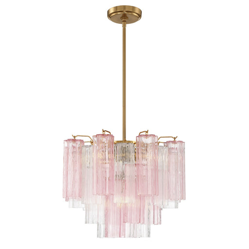 Addis Four Light Mini Chandelier Aged Brass