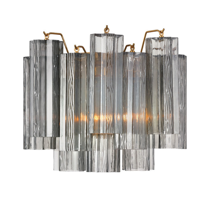 Crystorama - ADD-302-AG-SM - Two Light Wall Sconce - Addis - Aged Brass