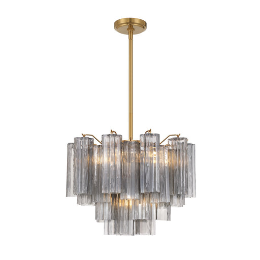 Addis Six Light Chandelier Aged Brass