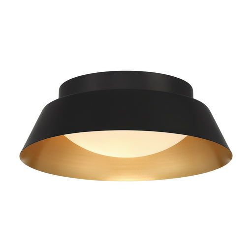 Donoven Two Light Flush Mount Matte Black + Gold