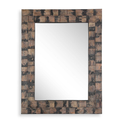 Burke Mirror Weathered Black, Brushed Stain