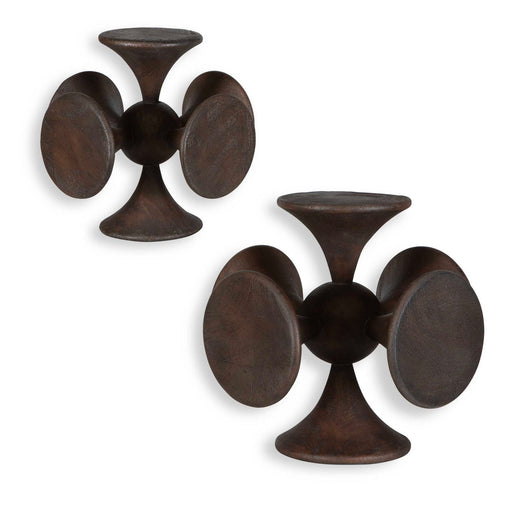 Balanced Harmony Sculptures, Set/2 Dark Walnut
