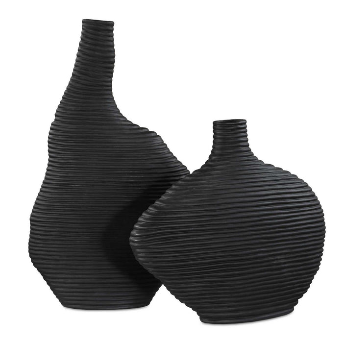 Uttermost - 18243 - Vases Set/2 - Duostacked - Matte Black