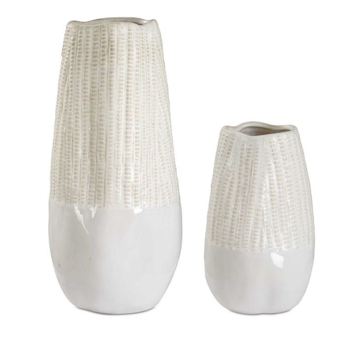 Uttermost - 18244 - Vases Set/2 - Echo Ridge - Neutral Tones Of White And Caramel