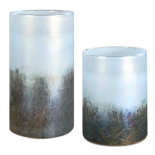 Midnight Vases Set/2 Blue To Silver