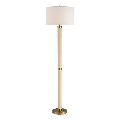 Wessex One Light Floor Lamp Antique Brushed Brass