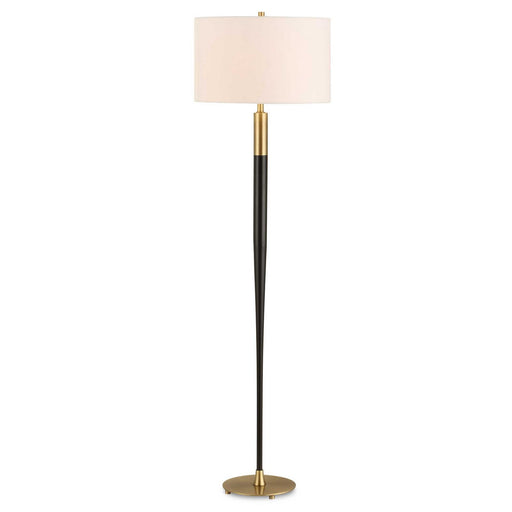 Stowe One Light Floor Lamp Brass Plated