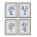 Uttermost - 32428 - Framed Prints, Set/4 - Shibori Coral - Light Gray Wood