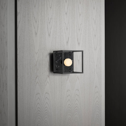 One Light Ceiling Mount Black Marble