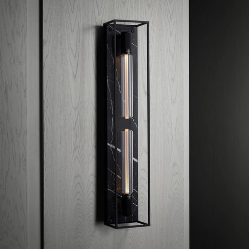 Two Light Wall Sconce Black Marble