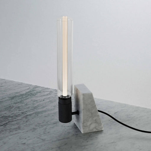 LED Table Lamp White Marble