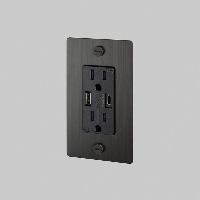 Buster + Punch - NSC-093813 - Duplex Outlet - Smoked Bronze