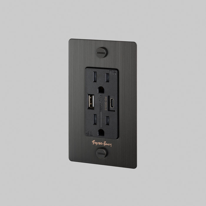 Buster + Punch - NSK-453411 - Duplex Outlet - Smoked Bronze