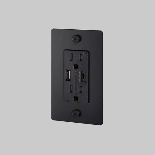 Duplex Outlet Black