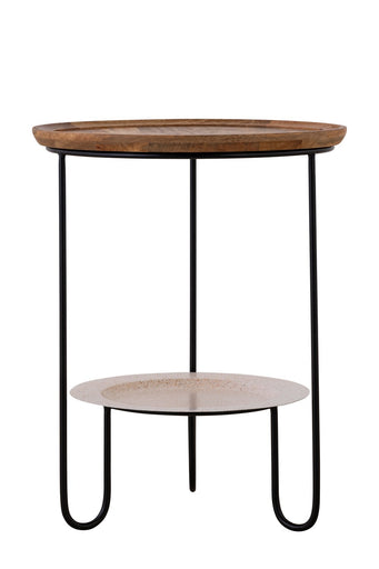 Shylah Side Table Black With Natural Wood