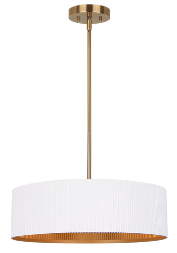 Rexton Three Light Chandelier Matte White And Gold