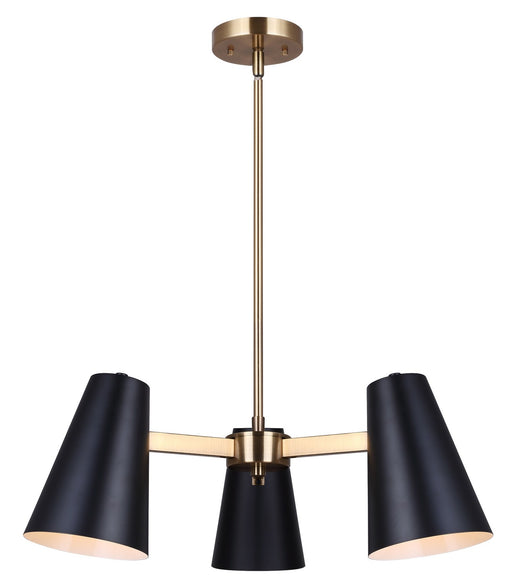 Canarm - ICH1145A03BKG - Three Light Chandelier - Harken - Matte Black And Gold