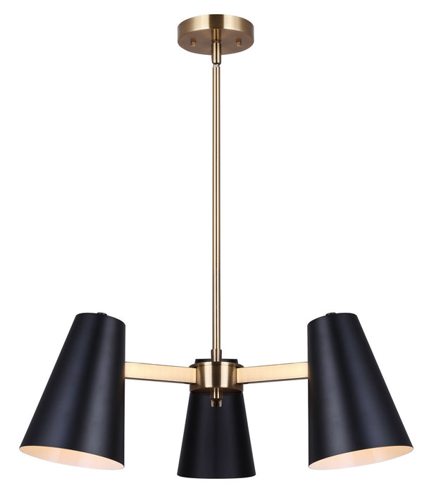 Canarm - ICH1145A03BKG - Three Light Chandelier - Harken - Matte Black And Gold