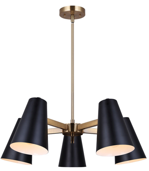 Canarm - ICH1145A05BKG - Five Light Chandelier - Harken - Matte Black And Gold