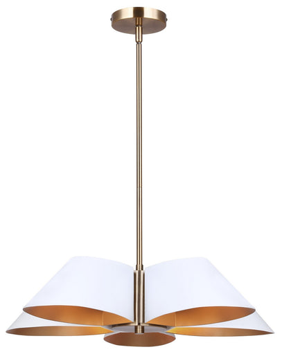 Daxton Five Light Chandelier Matte White And Gold