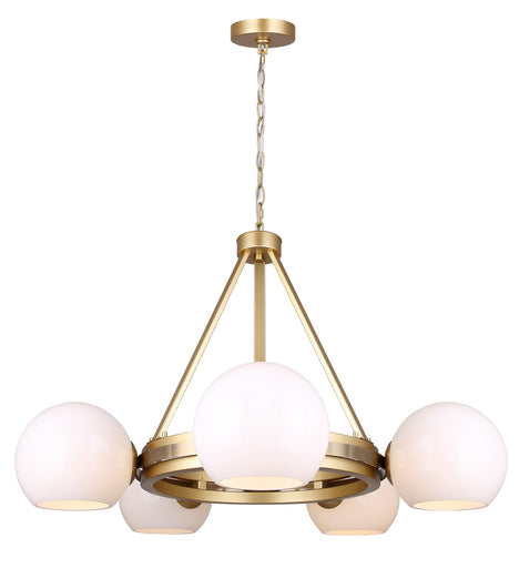 Monroe Five Light Chandelier Gold