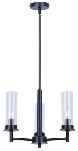 Benson Three Light Chandelier Black