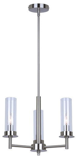 Benson Three Light Chandelier Brushed Nickel