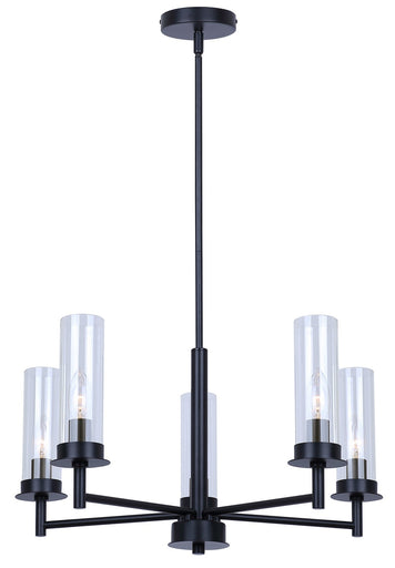Benson Five Light Chandelier Black
