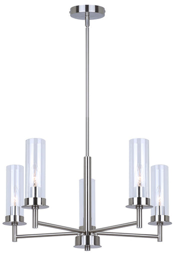 Benson Five Light Pendant Brushed Nickel
