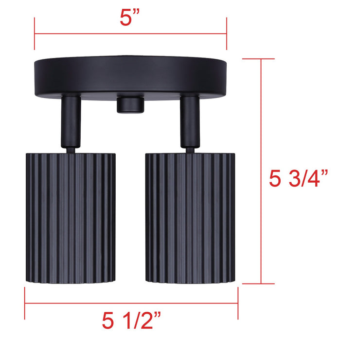 Canarm - ICW1119A02BK10 - Two Light Track Lighting - Rexton - Black