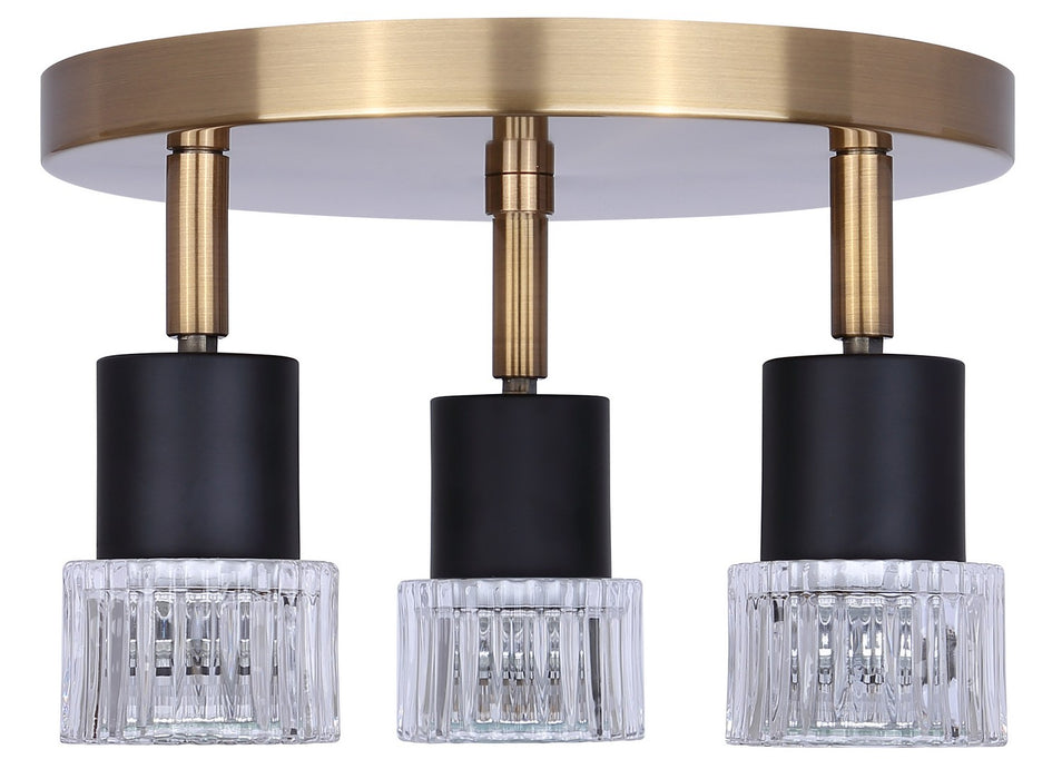 Canarm - ICW1161A03BKG10 - Three Light Track Lighting - Elsee - Black/Gold