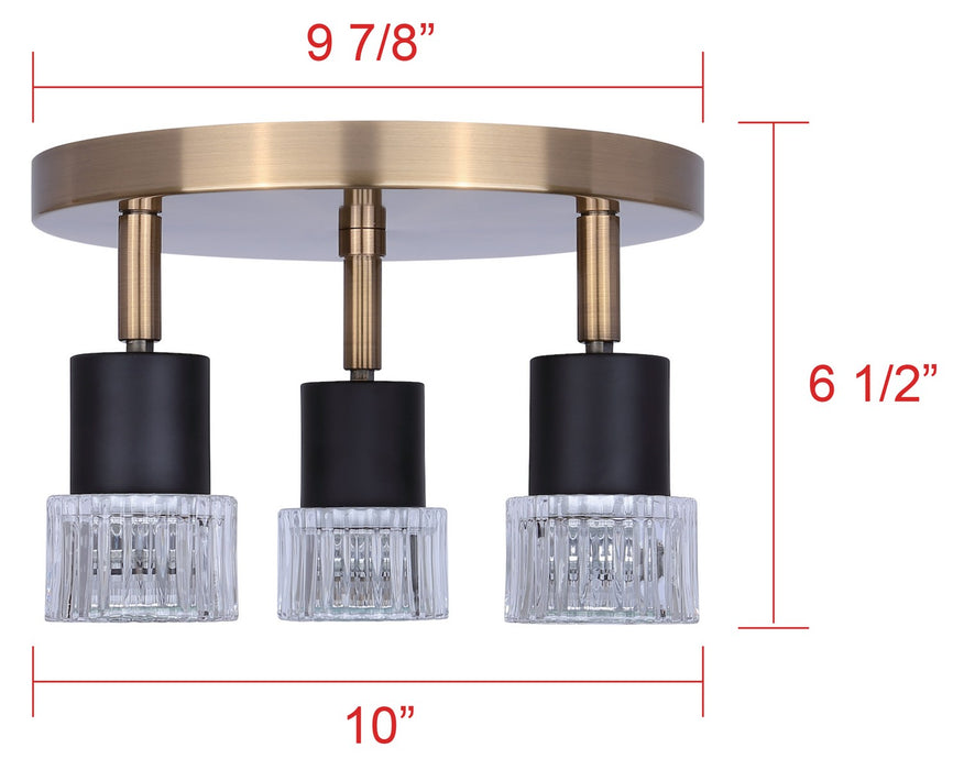 Canarm - ICW1161A03BKG10 - Three Light Track Lighting - Elsee - Black/Gold