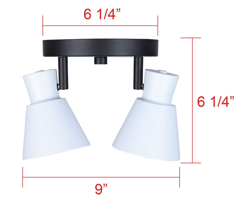 Canarm - ICW1163A02BW10 - Two Light Track Lighting - Radley - Black/White