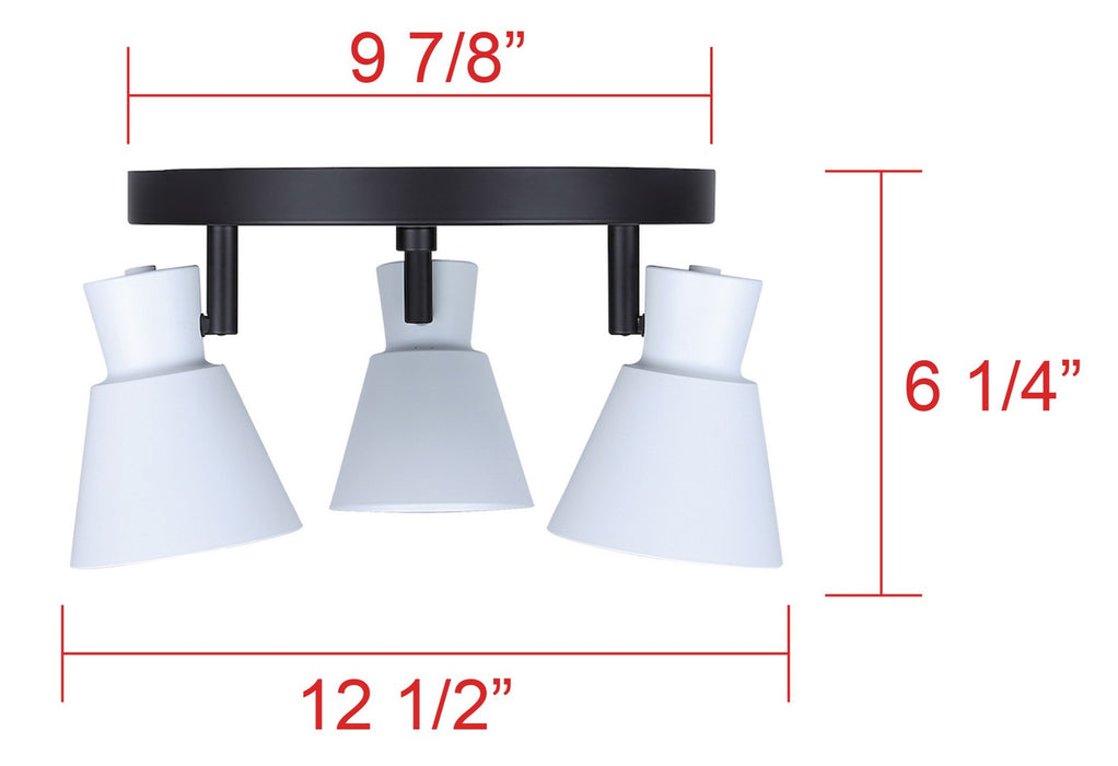 Canarm - ICW1163A03BW10 - Three Light Track Lighting - Radley - Black/White
