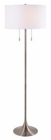 Clara Two Light Floor Lamp Brushed Nickel