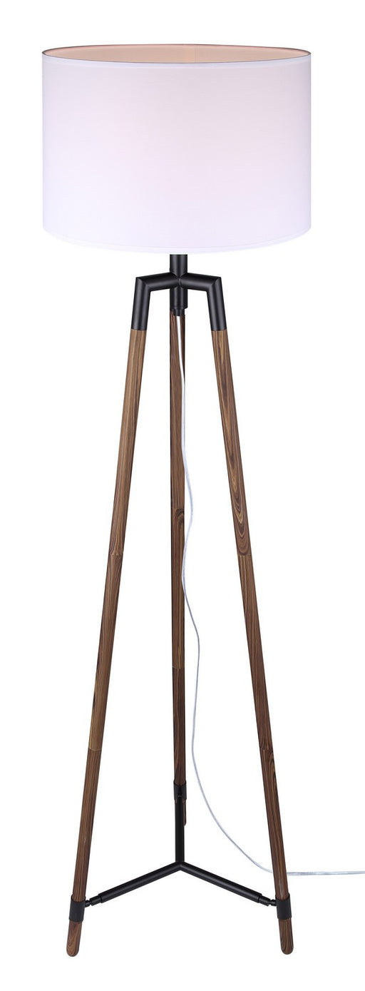 Canarm - IFL2126B62BKW - One Light Floor Lamp - Cameram - Matte Black With Faux Woodgrain