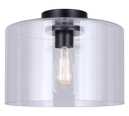 Sklo One Light Flush Mount Matte Black